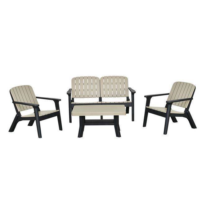 Salon De Jardin Silva Basic BASIC - Greige et Noir