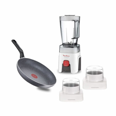Pack Blender Moulinex LM242B25 Et Poêle 28 B5790642 - Blanc et Gris