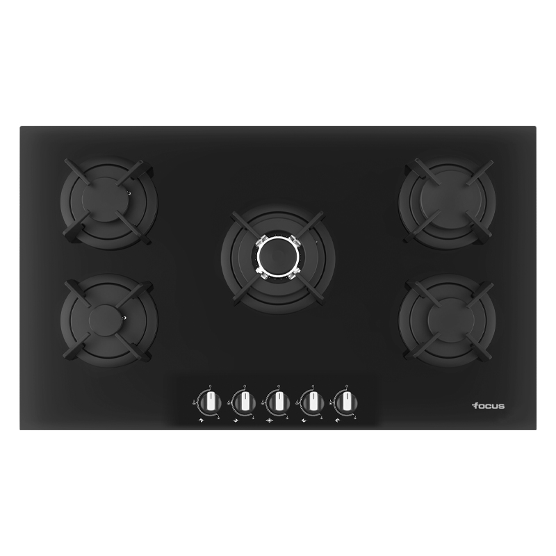 Plaque de Cuisson Focus 5 Feux F.4179B - 90CM - Noir