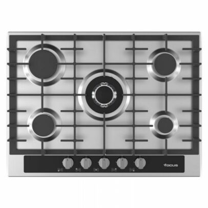 Plaque A Gaz Focus 5 Feux F.8011XS GR Fonte – 70CM – Avec Thermocouple – Inox