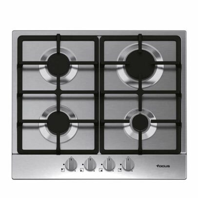 Plaque A Gaz Focus 4 Feux F.4008XS GR Fonte – 60CM – Avec Thermocouple – Inox