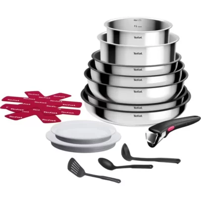 Casseroleries 15Pc Tefal Ingenio L881SF04 - Avec Casseroles Et Poêle - Inox