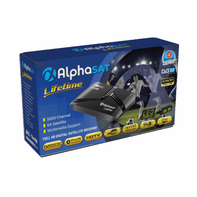 Récepteur Alpha Lifetime - 1AN Sharing + 1AN IPTV - Noir