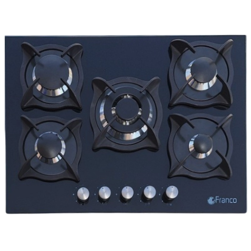 Plaque De Cuisson Franco 374-BF 5 Feux Vitro - 70CM - Noir