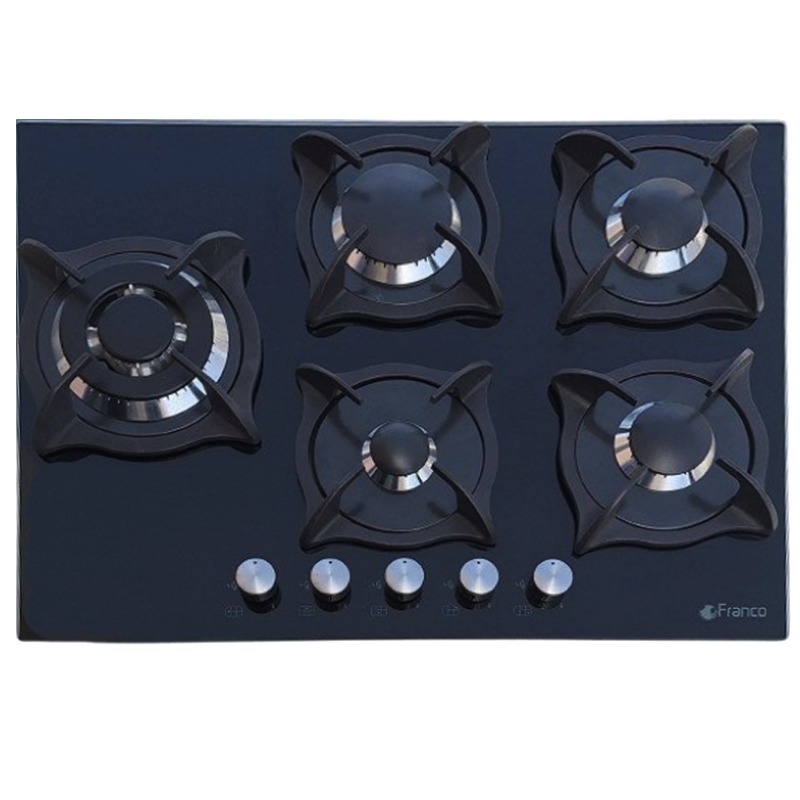 Plaque De Cuisson Franco 378-BF 5 Feux Vitro - 70CM - Noir